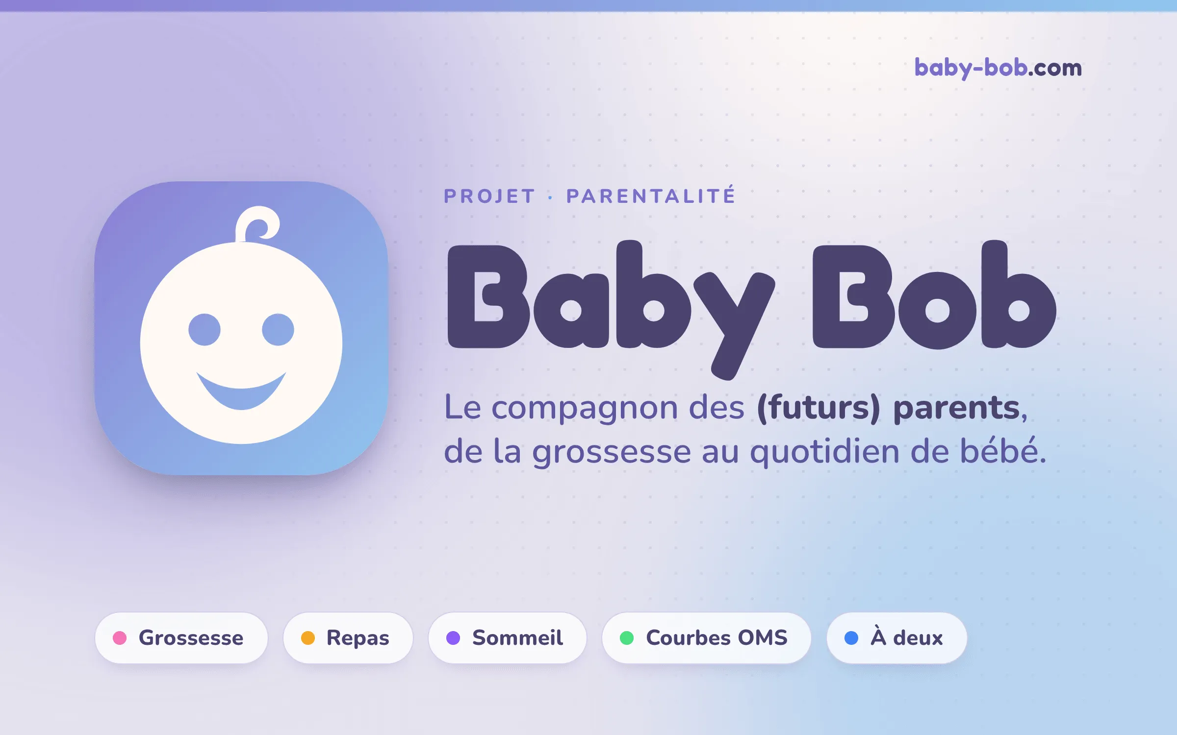 Logo et wordmark Baby Bob, le compagnon des (futurs) parents