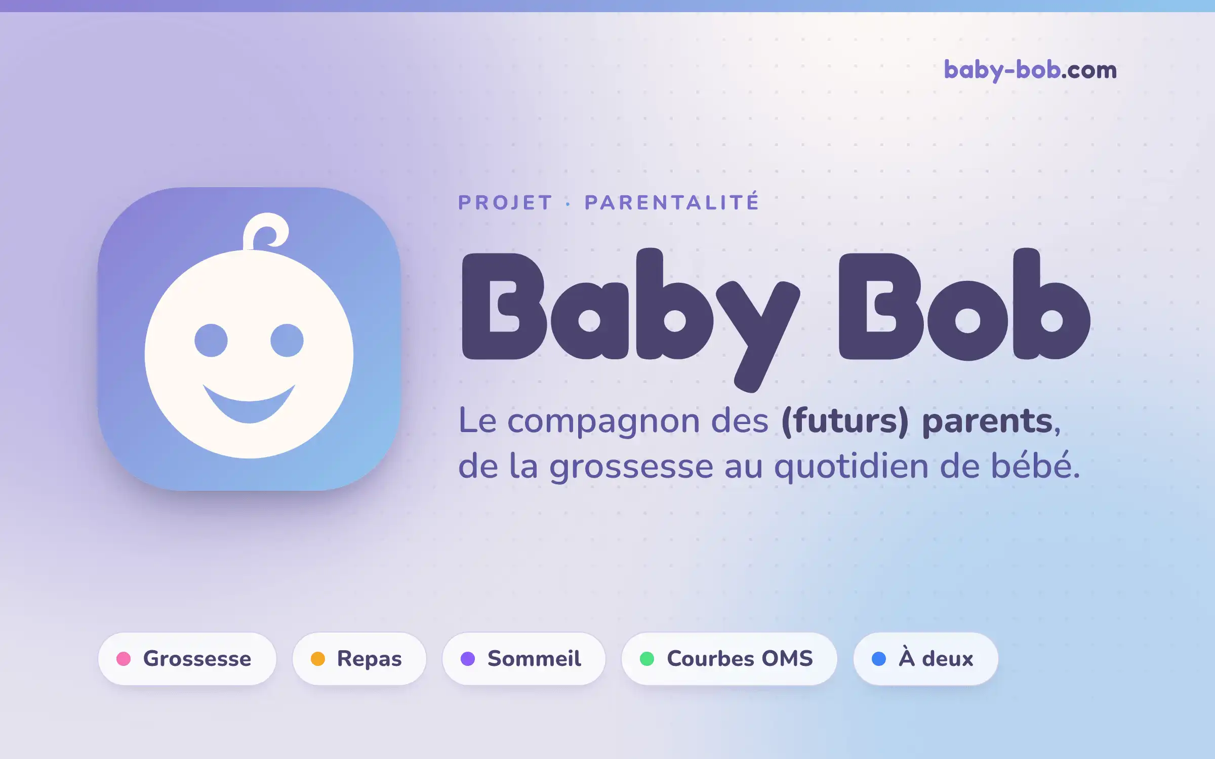 Logo et wordmark Baby Bob, le compagnon des (futurs) parents