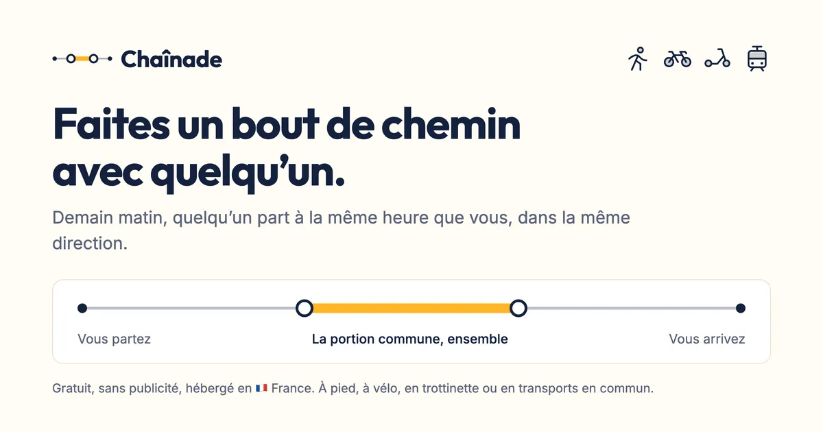 La chaîne de Chaînade : deux trajets qui se rejoignent le temps d’une portion commune, puis se séparent.