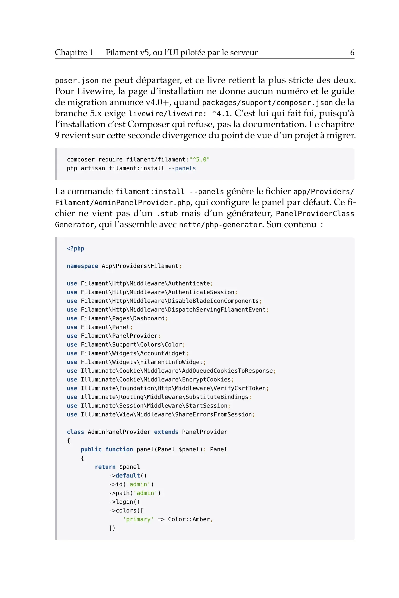 Filament PHP — page d'aperçu 1 sur 8