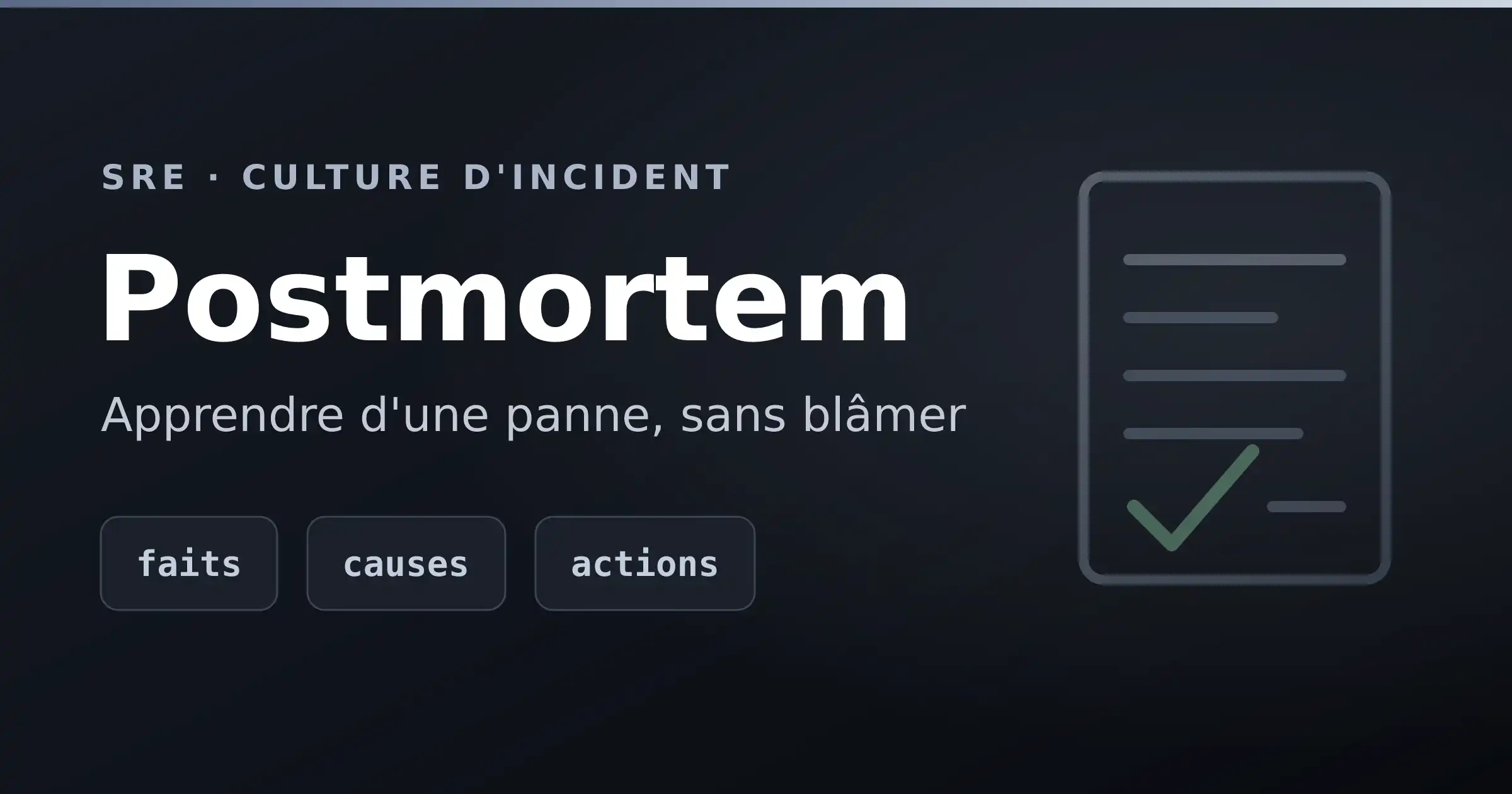 Le postmortem blameless